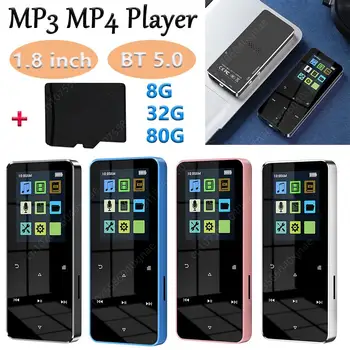 1,8-дюймовый TFT MP3 MP4-плеер, Совместимый с Bluetooth, 5.0 Sports Walkman С Записью электронной книги, Встроенный Динамик С TF-картой 8/32/80g