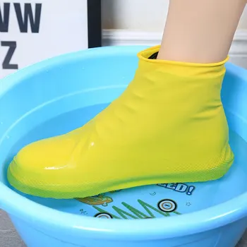 1 пара многоразовых латексных водонепроницаемых чехлов для непромокаемой обуви, Устойчивые к скольжению резиновые галоши для непромокаемой обуви, чехол для обуви для прогулок на открытом воздухе