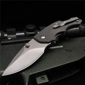 15 см (5,9 ') 58HRC Складной Нож Карманный Нож, Тактический Нож Для Кемпинга и Охоты из Нержавеющей Стали, Инструмент Выживания, с Зажимом Сзади