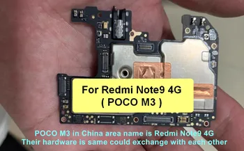 1шт Для материнской платы POCO M3 Mainboard 128G 256G ROM Аппаратное обеспечение такое же, как для Redmi Note9 Note 9 4G LTE может заменить логическую плату