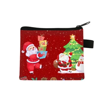 2023 Новый Рождественский Детский кошелек на молнии, студенческая мультяшная сумка для наушников, милая Мини-короткая сумка для карт, Милый Кошелек для монет.