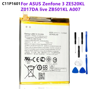 2650 мАч C11P1601 Аккумулятор Мобильного Телефона Для ASUS Zenfone 3 Zenfone3 ZE520KL Z017DA live ZB501KL A007 + Бесплатные Инструменты