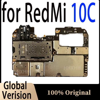 64 ГБ 128 ГБ Материнская Плата MB Для Xiaomi Redmi 10C Материнская Плата Модуль Печатной Платы Оригинальная Разблокированная Основная Плата С Глобальной Системой MIUI