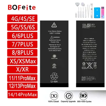 BoFeite Новый Оригинальный Аккумулятор Для iPhone X iPhone11 Замена Bateria Высокое Качество 5S 6 6S 7 8Plus XR XSMAX XS 12MINI Batter