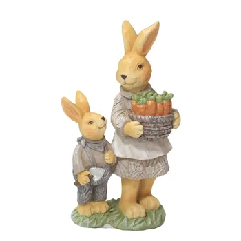 ESSECMBS Украшение в виде кролика на День матери, милые статуэтки семьи кроликов, украшения из смолы для детей, играющих дома, Повседневная вечеринка