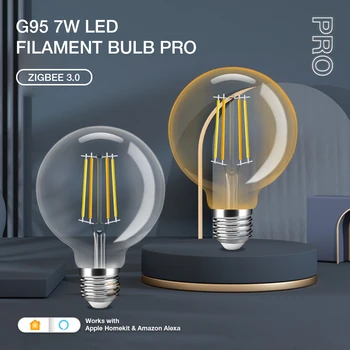 Gledopto Smart Home Внутреннее Освещение Классическая Светодиодная Лампа Накаливания G95 7W Pro Работает С приложением Tuya Alexa Voice Remote Control