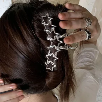 Harajuku Hollow Star Pentagram Love Heart Заколки для волос Sweet Cool Charm Трендовая заколка для волос для женщин Эстетика Аксессуары для волос Y2k