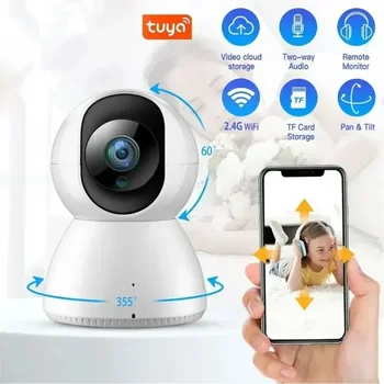 HD 4-мегапиксельная IP-камера Wi-Fi Tuya Smart Surveillance Camera Автоматическое отслеживание Интеллектуальная домашняя безопасность Беспроводной радионяня с Wi-Fi в помещении