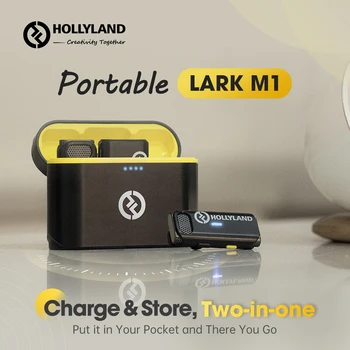 Hollyland LARK M1 Беспроводной Петличный микрофон Mic 2.4 G Hz Зарядная Коробка для смартфонов с DSLR-камерами iPone Android vs 150 rode