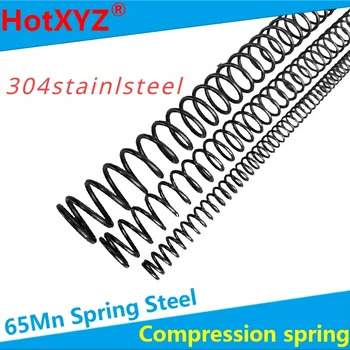 HOTXYZR стальная механическая цилиндрическая спиральная катушка обратного давления ротора длинная пружина сжатия 300 мм диаметр проволоки 0.3-1.0mm65Mn
