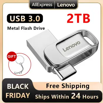 Lenovo 2TB USB 3.0 Флеш-Накопитель Водонепроницаемый Флешка 128 ГБ Memoria USB Флэш-Накопитель Высокоскоростной Memoria Usb Stisck Подарок Бесплатная Доставка