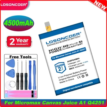 LOSONCOER 4500mAh ACBPN40M04 Аккумулятор Для Аккумуляторов Телефонов Micromax Canvas Juice A1 Q4251