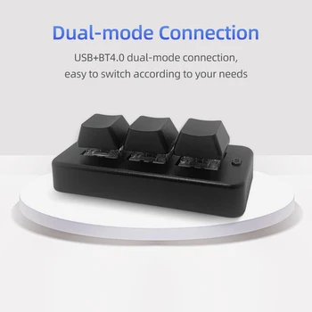 MK321BT 3-клавишная Мини-Клавиатура на заказ с Механическим Синим Переключателем USB + BT с Двухрежимным Подключением для офисных Игровых мультимедиа