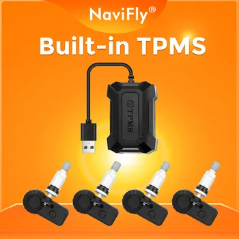 Navifly TPMS Для Android Головное устройство Система контроля давления в шинах Внутренний внешний USB TMPS с 4 датчиками
