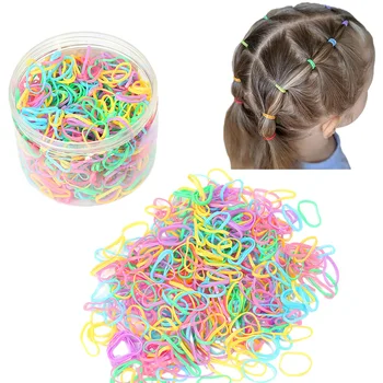 ncmama 850шт Цветная Одноразовая резинка для девочек, Эластичные резинки для волос, повязка на голову, детские резинки для хвоста, детские аксессуары для волос