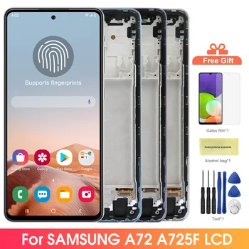 Super AMOLED A72 Экран дисплея, для Samsung Galaxy A72 A725F A725F/DS L cd Дисплей Цифровой Сенсорный экран с рамкой в сборе