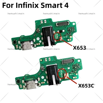 USB-плата для зарядки Infinix Smart 4 X653 X653C USB Зарядное устройство Разъем для порта Плата для ремонта гибкого кабеля
