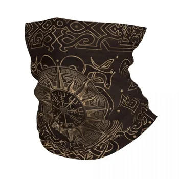 Бандана с компасом Викингов, гетры для пеших прогулок, кемпинга, Женский Мужской шарф-обертка, Вегвизир, повязка на голову, теплее