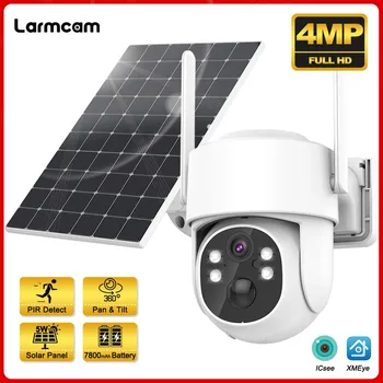 Беспроводная солнечная камера 2K, 4-мегапиксельная IP-камера WiFi, аккумулятор в режиме длительного ожидания, защита дома, мини-беспроводное наблюдение iCSee APP