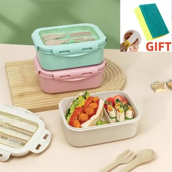 Герметичные контейнеры для ланча Kids Bento Box, милые ланч-боксы для детей, палочки для еды, посудомоечная машина, Микроволновая печь, безопасный контейнер для ланча