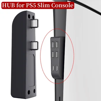 Для консоли PS5 Slim USB-Концентратор от 1 до 6 USB2.0 Разветвитель, Расширитель, Концентратор, Адаптер, 5 Портов для Playstation PS5 Slim, Аксессуары для Игровых Хостов