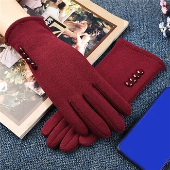 Женские зимние перчатки с сенсорным экраном, Осенние теплые перчатки, варежки для вождения, Лыжные Ветрозащитные перчатки, Утолщенные велосипедные перчатки