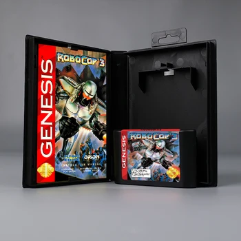 Игровая карта Robocop 3 в обложке 16bit MD из США или ЕВРО с коробкой с руководством для консоли Sega Genesis Megadrive