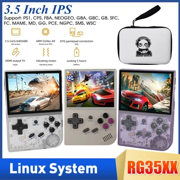 Игровая консоль RG35XX Ретро портативный портативный игровой плеер 3,5-дюймовый IPS экран Поддержка системы Linux Расширение карты памяти для взрослых и детей