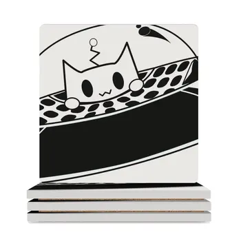 Керамические подставки UFO CAT (квадратные) подставка для кофейных чашек, милый коврик для кружек, подставки для цветов