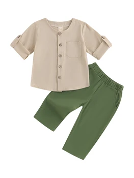 Комплект одежды из 3 предметов для маленькой девочки, топ с оборками, штаны с цветочным рисунком и повязка на голову, весенняя одежда для младенцев
