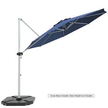 Консольный офсетный зонт Patiojoy 11 ' Patio с поворотом на 360 ° для улицы Синий