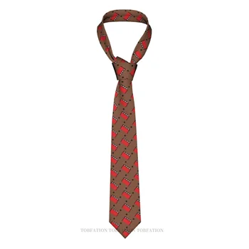 Коричневые галстуки с принтом Аниме Домо Кун Повседневный Галстук Унисекс для повседневной носки Узкий полосатый Тонкий Шейный платок