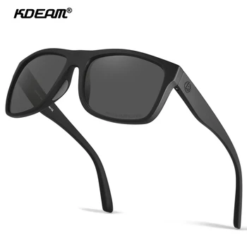 Модный бренд KDEAM Новые Мужские Классические Квадратные Поляризованные солнцезащитные очки в оправе 100% UV + TR90 для рыбалки, спортивные Мужские солнцезащитные очки