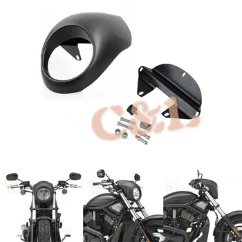 Мотоцикл Матовый черный обтекатель фары Маска Передний капот козырек Подходит для Harley Sportster Dyna XL 883