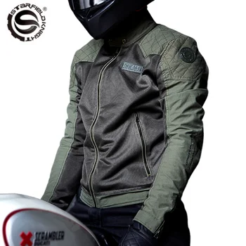 Мотоциклетная Сетчатая куртка Летняя Винтажная Велосипедная куртка для мотокросса, Защитная Байкерская Мотоциклетная куртка, Дышащий Бронежилет, одежда