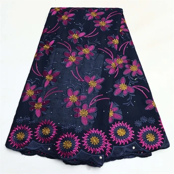 Новое поступление вышивка хлопчатобумажная ткань женское платье кружево 5 ярдов Нигерия африканский стиль