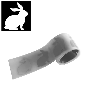 Ночная Светоотражающая Аппликация Craft Cute Rabbit Stickers Теплопередающая Одежда DIY Лента Защитные Серебряные Железные Наклейки На Одежду