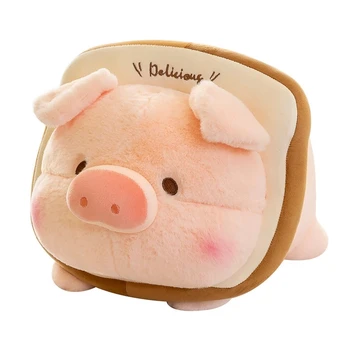 Плюшевая игрушка Lulu Pig Bread Kawaii, аниме-Плюшевая Кукла, Милый Мягкий тост, Животное Peluche Для детей, Подарок Подруге на День рождения