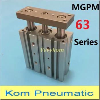 Пневматический Трехштоковый С Магнитной Направляющей Цилиндр с 3-осевым поршнем TCM/MGPM63-10X20*25*30X32-50/40Z MGPM63X25 MGPM63-50Z SMC типа