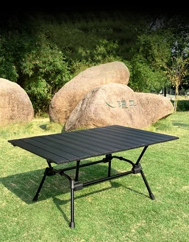 Портативный алюминиевый складной стол Gaeden на открытом воздухе, Черный Складной стол для кемпинга, стойло для пикника, барбекю, дорожный стол для пикника