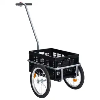Прицеп для велосипеда со складным транспортным ящиком 50 л Черный 50 кг