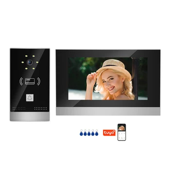 Проводная видеодомофон TCP/IP Домофоны с 7-дюймовым сенсорным экраном с Tuya для домашнего домофона на вилле, Видео POE дверной звонок