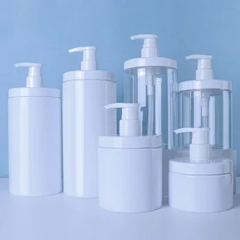 Прозрачный дозатор жидкого мыла Бутылка для шампуня и лосьона Пластиковый насос многоразового использования с широким горлышком для ванной комнаты, душа, косметических контейнеров DIY