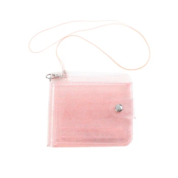 Прозрачный кошелек из ПВХ, набор карточек, мини-кошелек, классический прозрачный блестящий кошелек для монет, винтажная сумка через плечо, держатель для карт