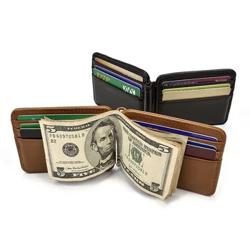 Роскошный мужской деловой кошелек, кошельки для монет, фото Кредитной карты / удостоверения личности, бумажник из натуральной кожи, Винтажный складной Rfid-кошелек для денег