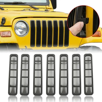 Сетчатые вставки в решетку радиатора с защелкой спереди для Jeep Wrangler TJ & Unlimited 1997-2006
