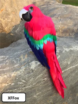 симпатичная красно-синяя модель попугая из пены и перьев в реальной жизни, подарок для украшения сада птицей-попугаем около 32 см d0258
