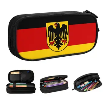 Симпатичные пеналы с флагом Германии для мальчиков и девочек, большая емкость, немецкая патриотическая сумка для карандашей, школьные принадлежности