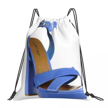 Синие сандалии, рюкзак Miss Selfridge, портативные сумки на шнурке, сумка на шнурке, карманная сумка для хранения, сумки для книг для путешествующих студентов