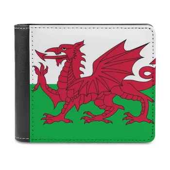 Флаг Уэльса-модный кошелек для кредитных карт с флагом Уэльса, Кожаные кошельки, Персонализированные кошельки для мужчин и женщин, Зеленый Флаг Дракона